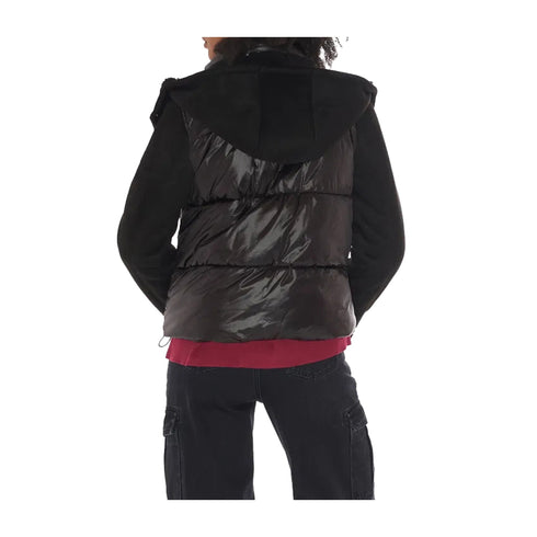 Yes Zee Piumino corto Piumino Donna con maniche lisce Nero - Francavilla Moda